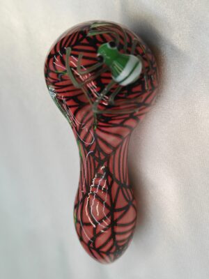 4" Red Web Glass Bowl