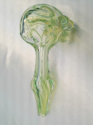5.25" Green & Yellow Swirl Glass Bowl