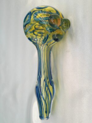 5.25" Blue & Yellow Swirl Glass Bowl