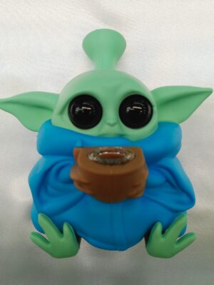 4.75" Silicone Blue Yoda w/Glass Bowl