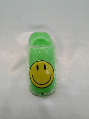 4" Green Happy Face Slipper Glass Bowl