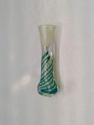 3" Green Stripe Glass One Hitter