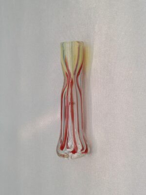 3" Red Stripe Glass One Hitter