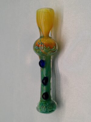 3.75" Green Swirl Glass One Hitter