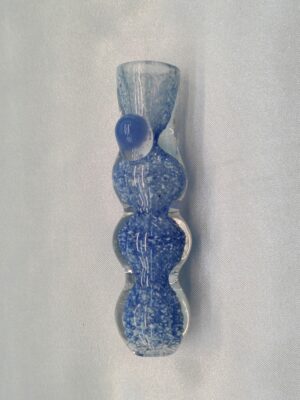 3.25" Blue Textured Glass One Hitter