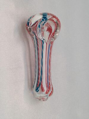 3" Red & Blue Stripes Glass Bowl