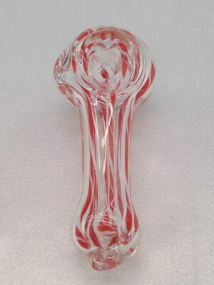 3" Red Stripes Glass Bowl
