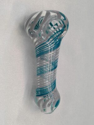3" Gray & Blue Stripes Glass Bowl