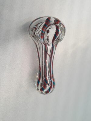 2.75" Red & Blue Stripes Glass Bowl