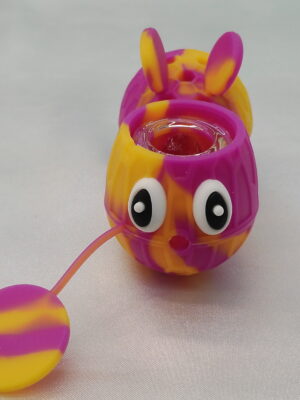 4" Bumble Bee Silicone/ Glass Bowl w/ Cap