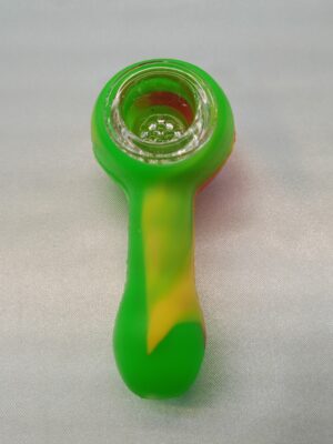 3" Green, Yellow & Red Silicone Glass Bowl