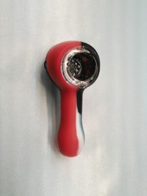 3" Red, Black & White Silicone Glass Bowl