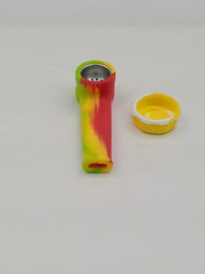 3.5" Rasta Silicone Pipe w/ Aluminum Bowl & Cap