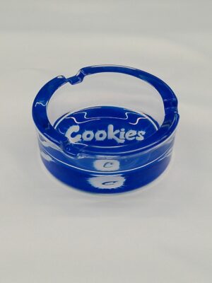 3.25" Blue Cookies Glass Ashtray