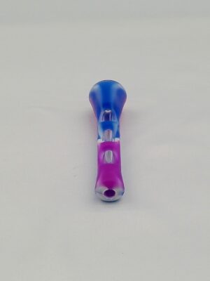 3.25" Purple & Blue Silicone/Glass Chillum
