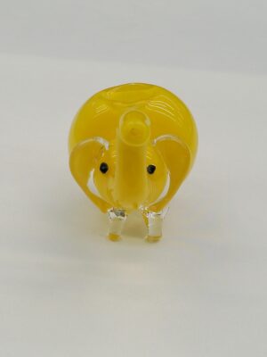 5" Tall Yellow Elephant Glass Bowl